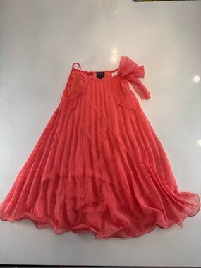 lilt Coral Pleated shirt/dress with Shoulder Bow